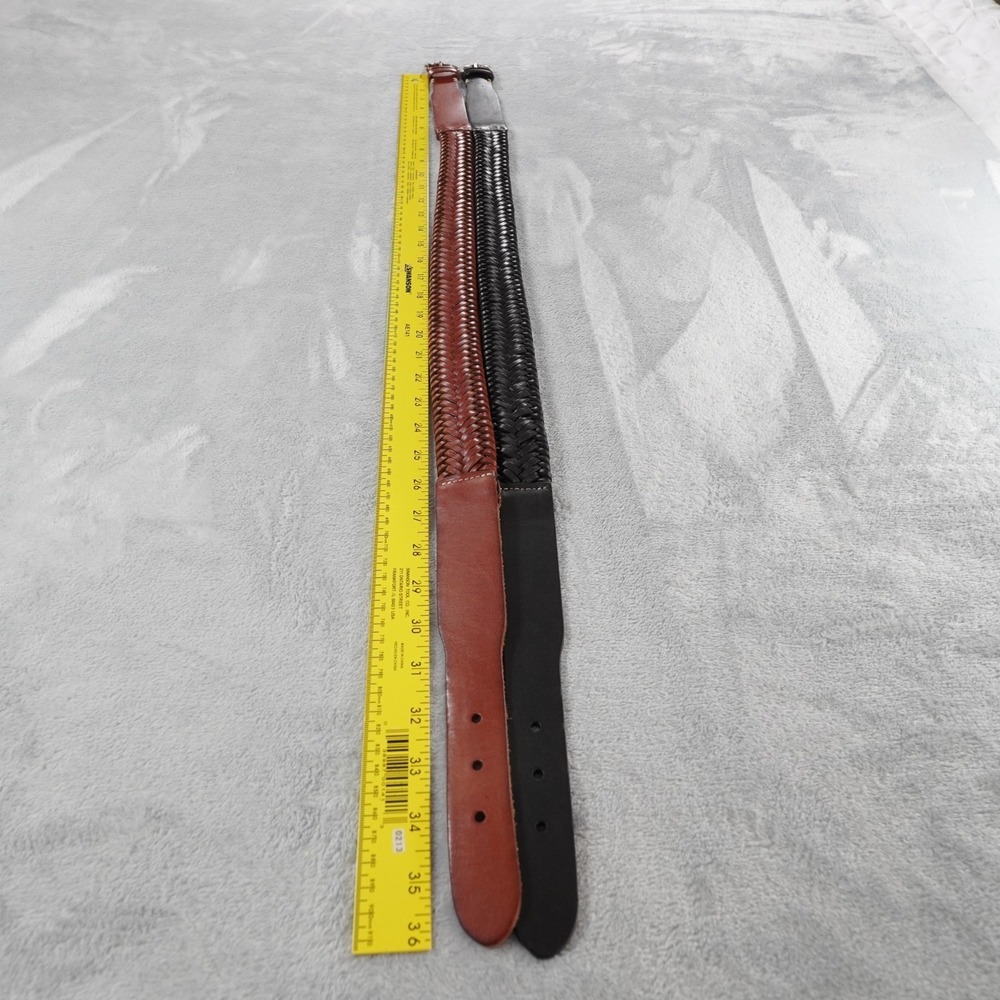 Ariat Braided Leather Belts Lot of 2 Black Brown Mens Small Dress Casual Classic - Picture 5 of 7